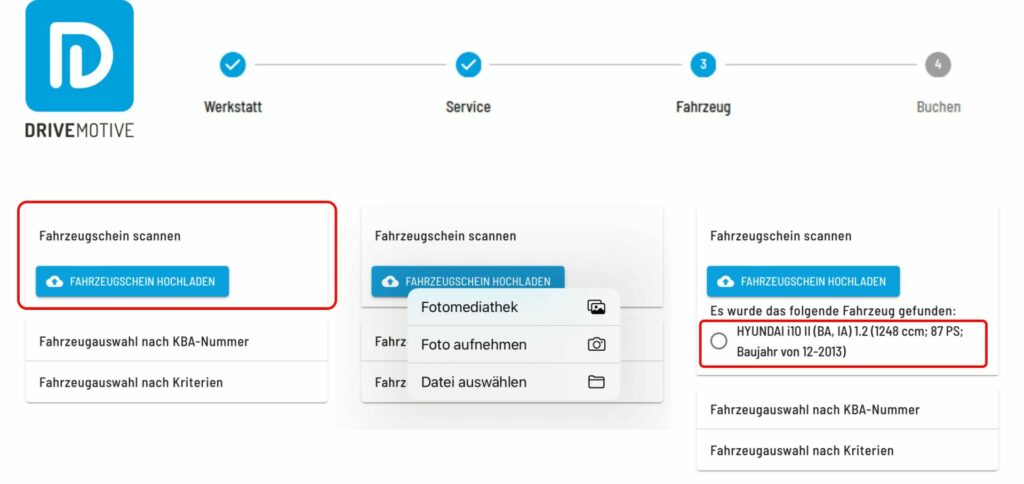 Auswahl in DRIVEMOTIVE